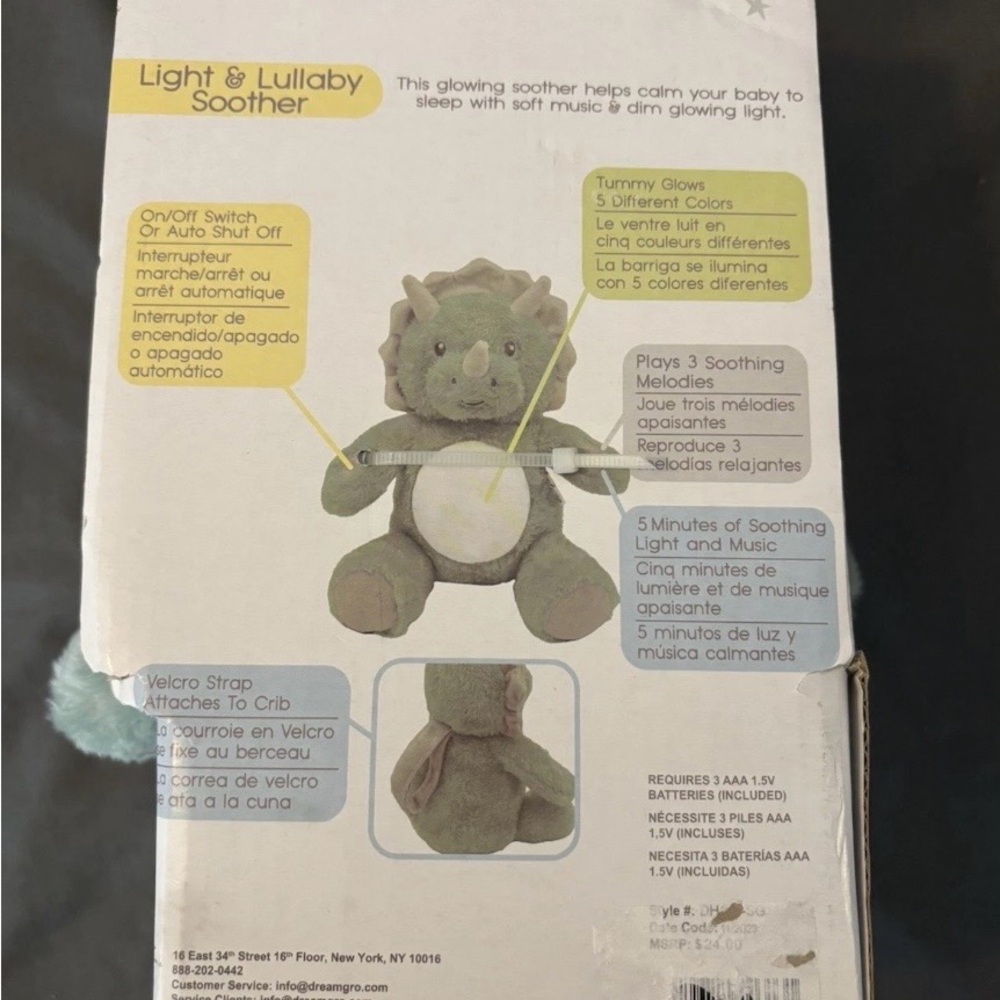 DreamGro Dinosaur Baby Color Changing Light & Lullaby Soother Music Tummy Glows - Picture 5 of 7